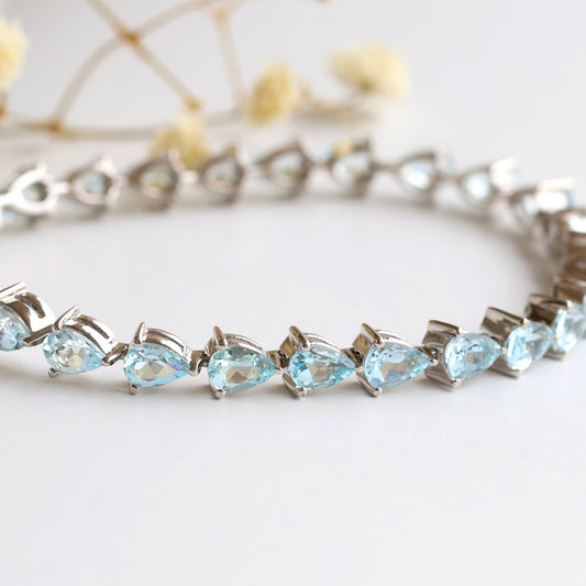 Aquamarine & Silver Bracelet