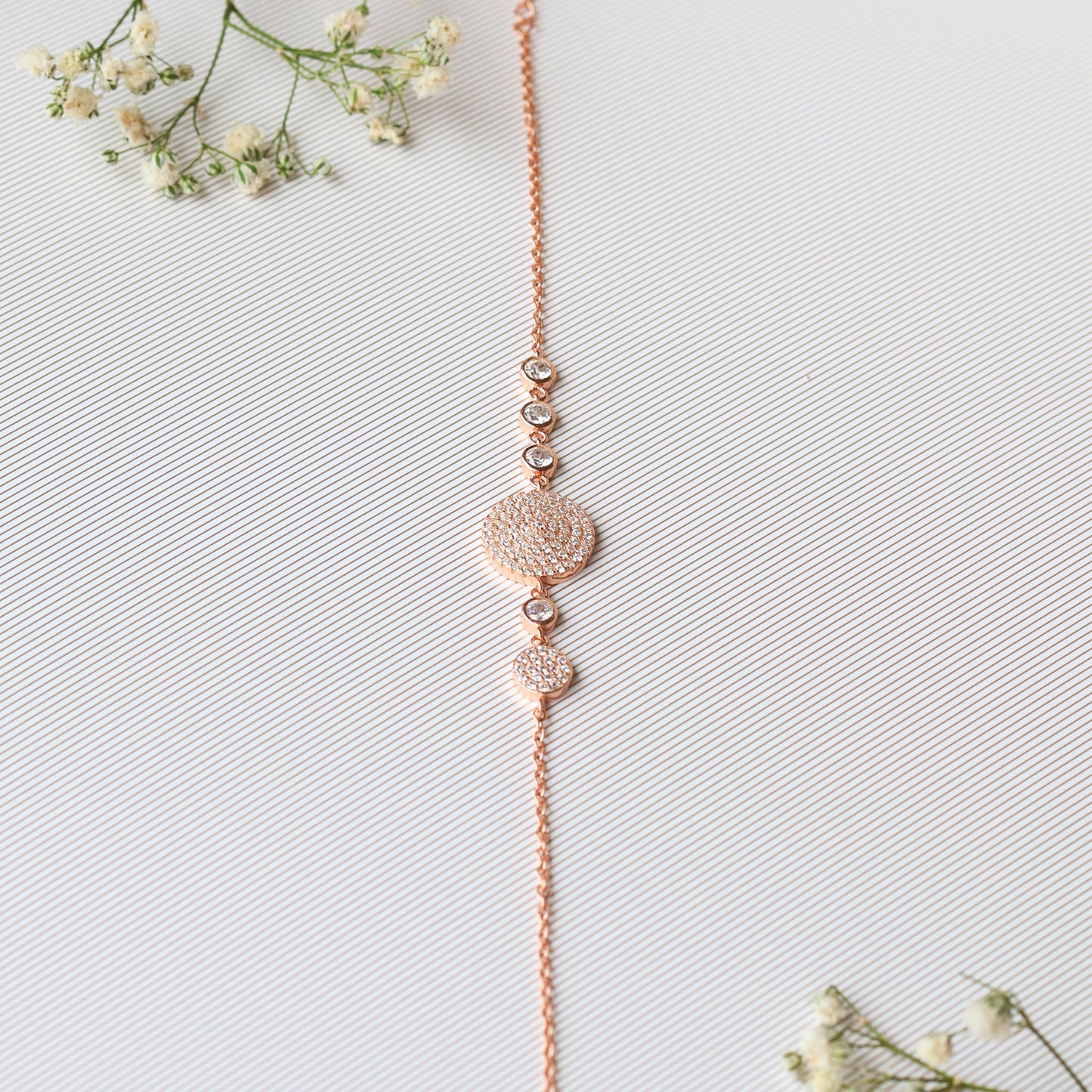 Cubic Zirconia Rose Gold Plated Bracelet