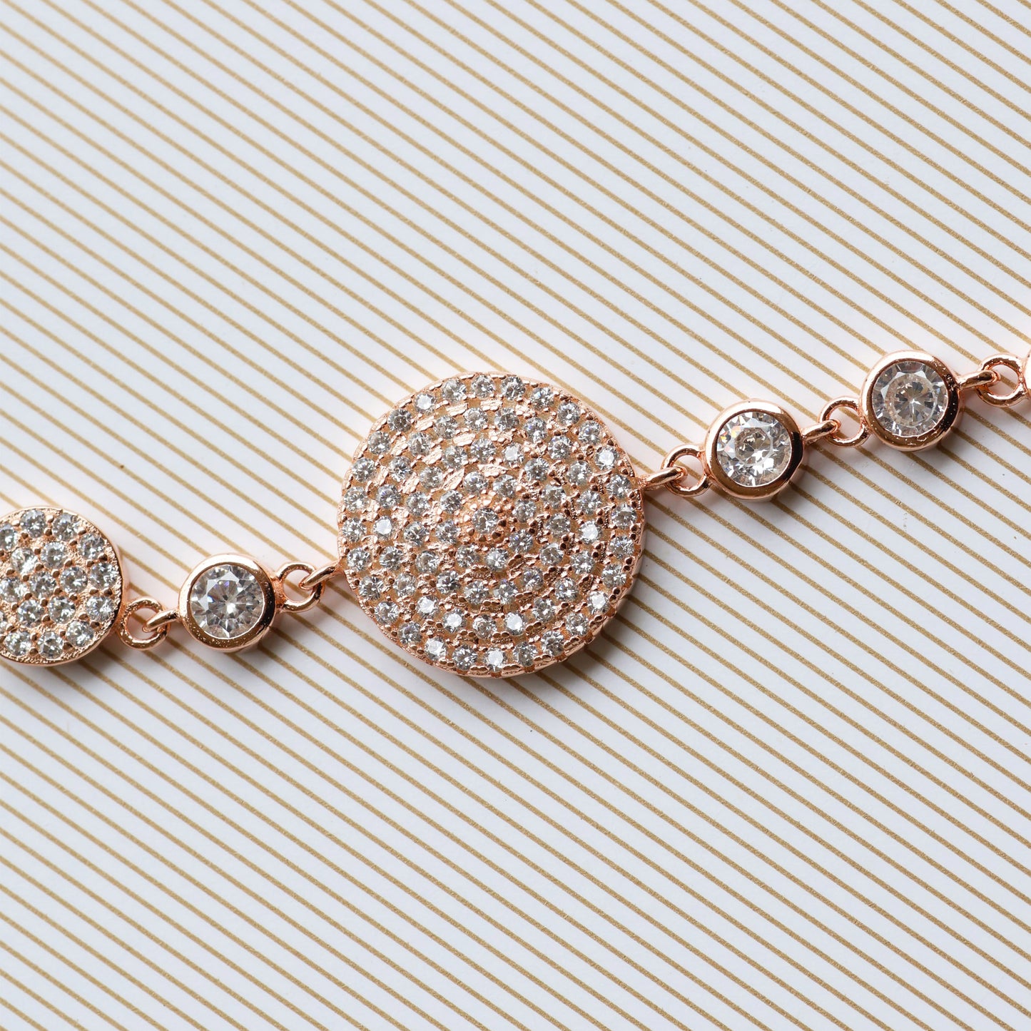 Cubic Zirconia Rose Gold Plated Bracelet