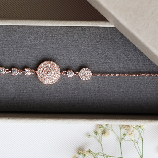 Cubic Zirconia Rose Gold Plated Bracelet