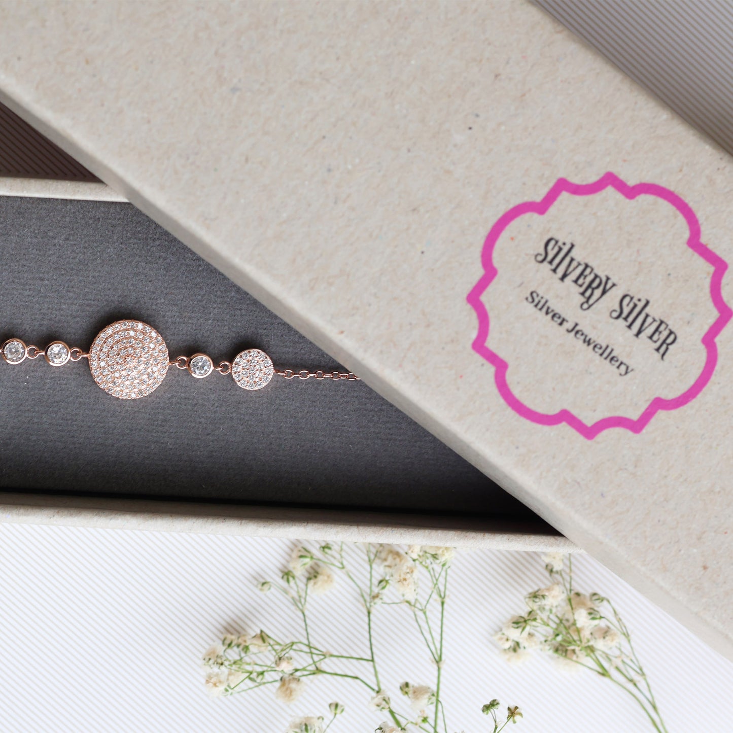 Cubic Zirconia Rose Gold Plated Bracelet