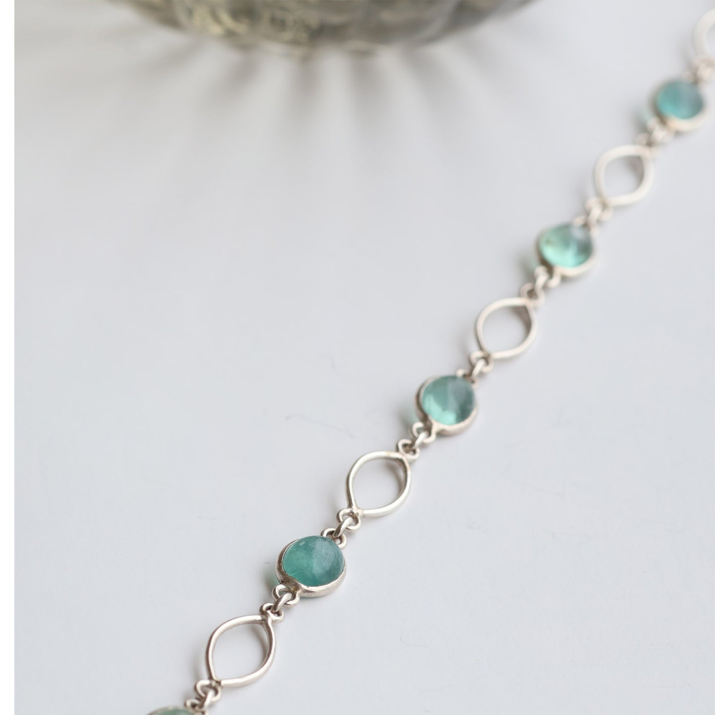 Dainty Silver Aquamarine Bracelet