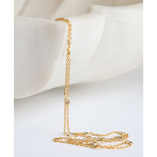 Gold Plated Chain with Diamonds