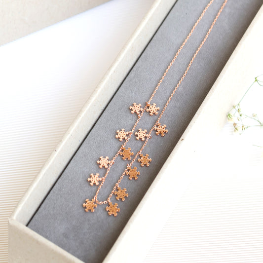 Multi SnowFlake Charm Necklace