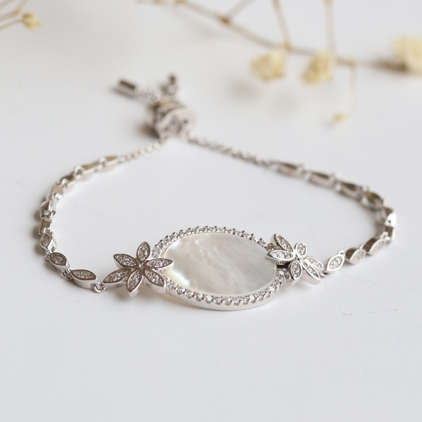 Mother of Pearl Silver Bracelet