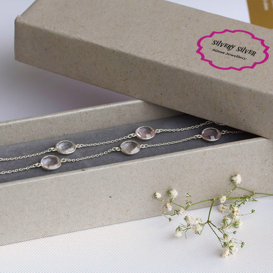 Silver Morganite String