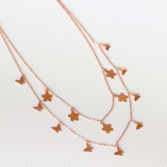 Rose Gold Plated Double Layer Chain