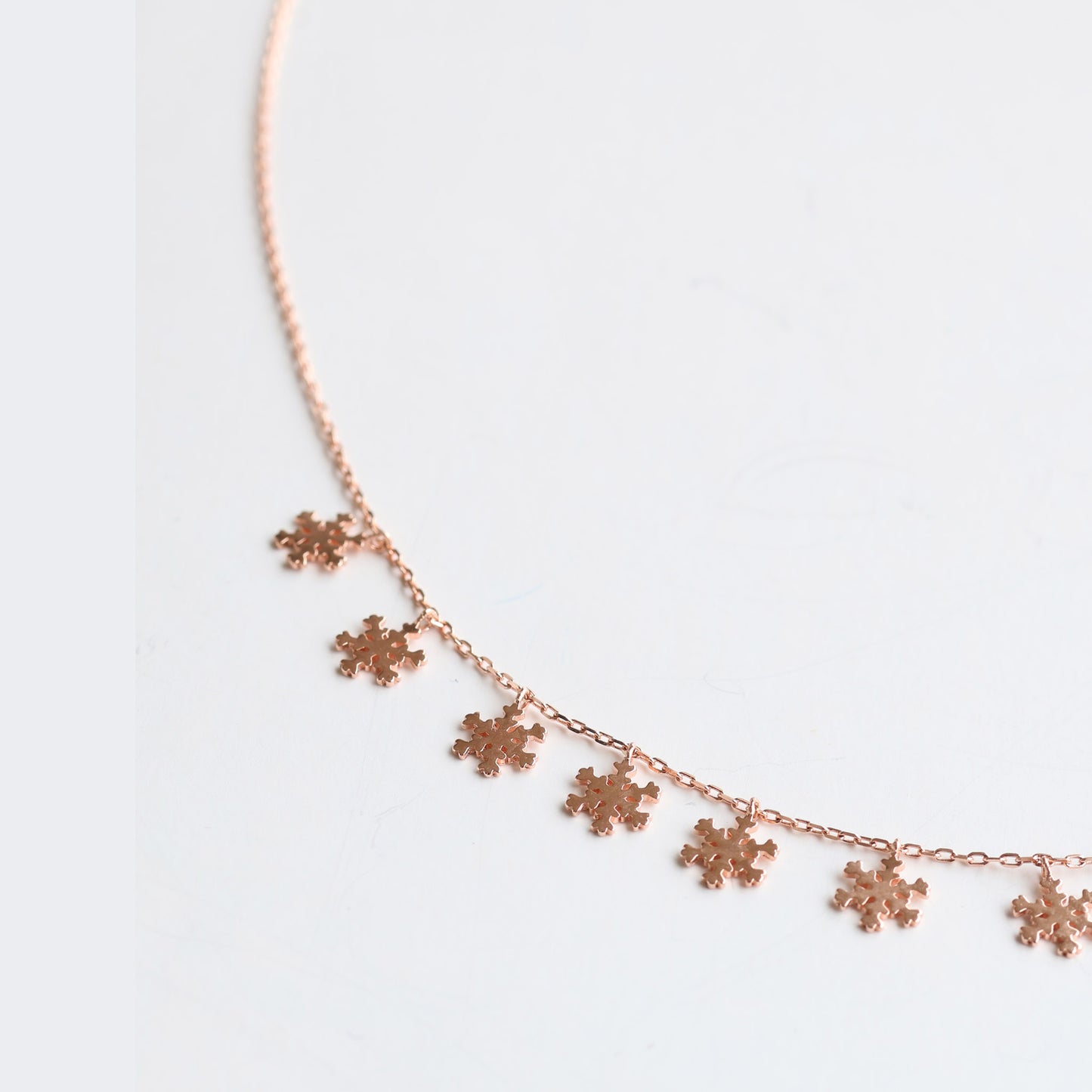 Rose Gold Plated Snowflake Necklace