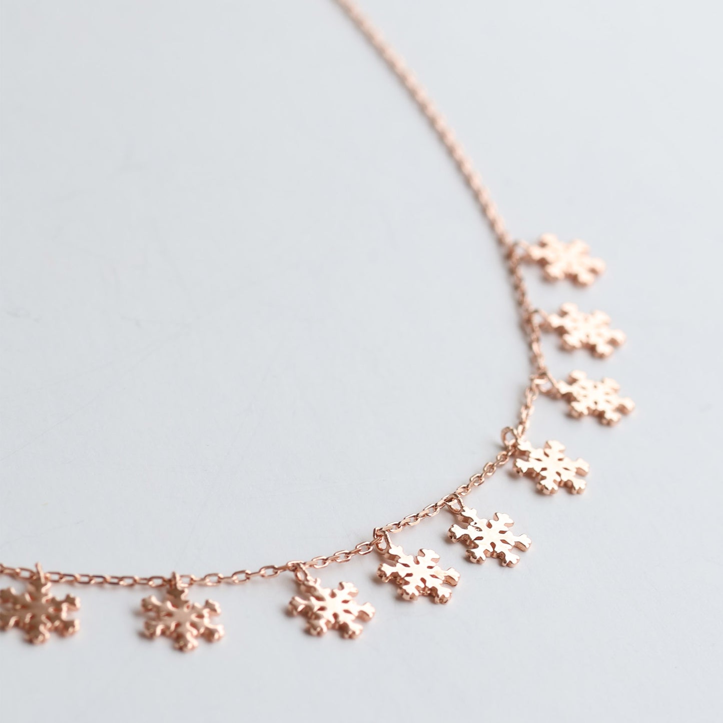 Rose Gold Plated Snowflake Necklace