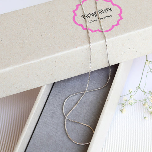 Silver Chain with Box Design