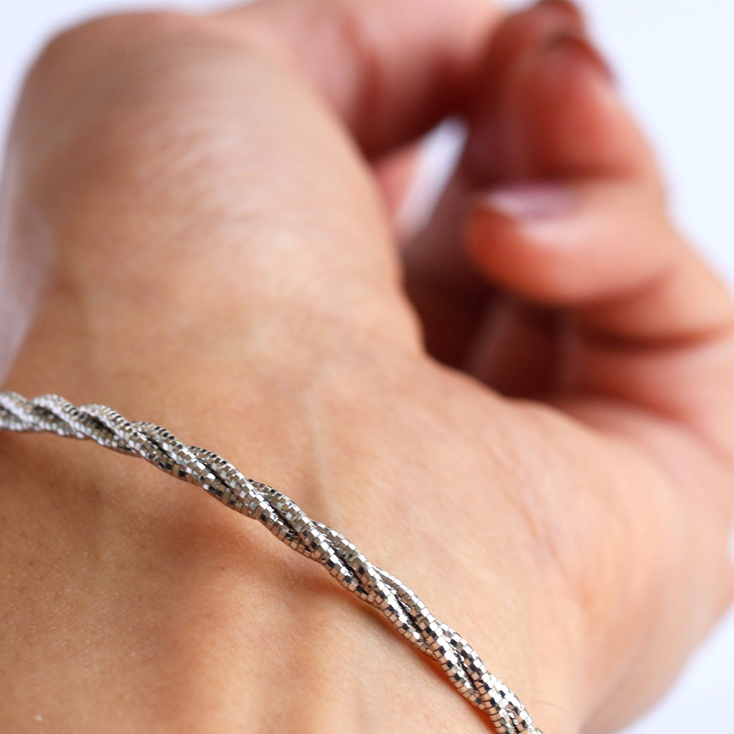 Silver Twisted Style Bracelet